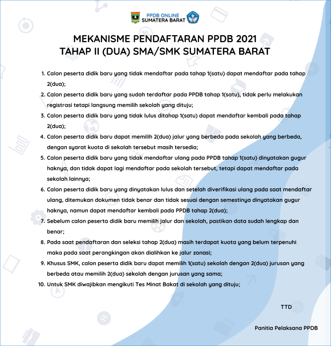 Mekanisme Pendaftaran PPDB 2021 Tahap 2